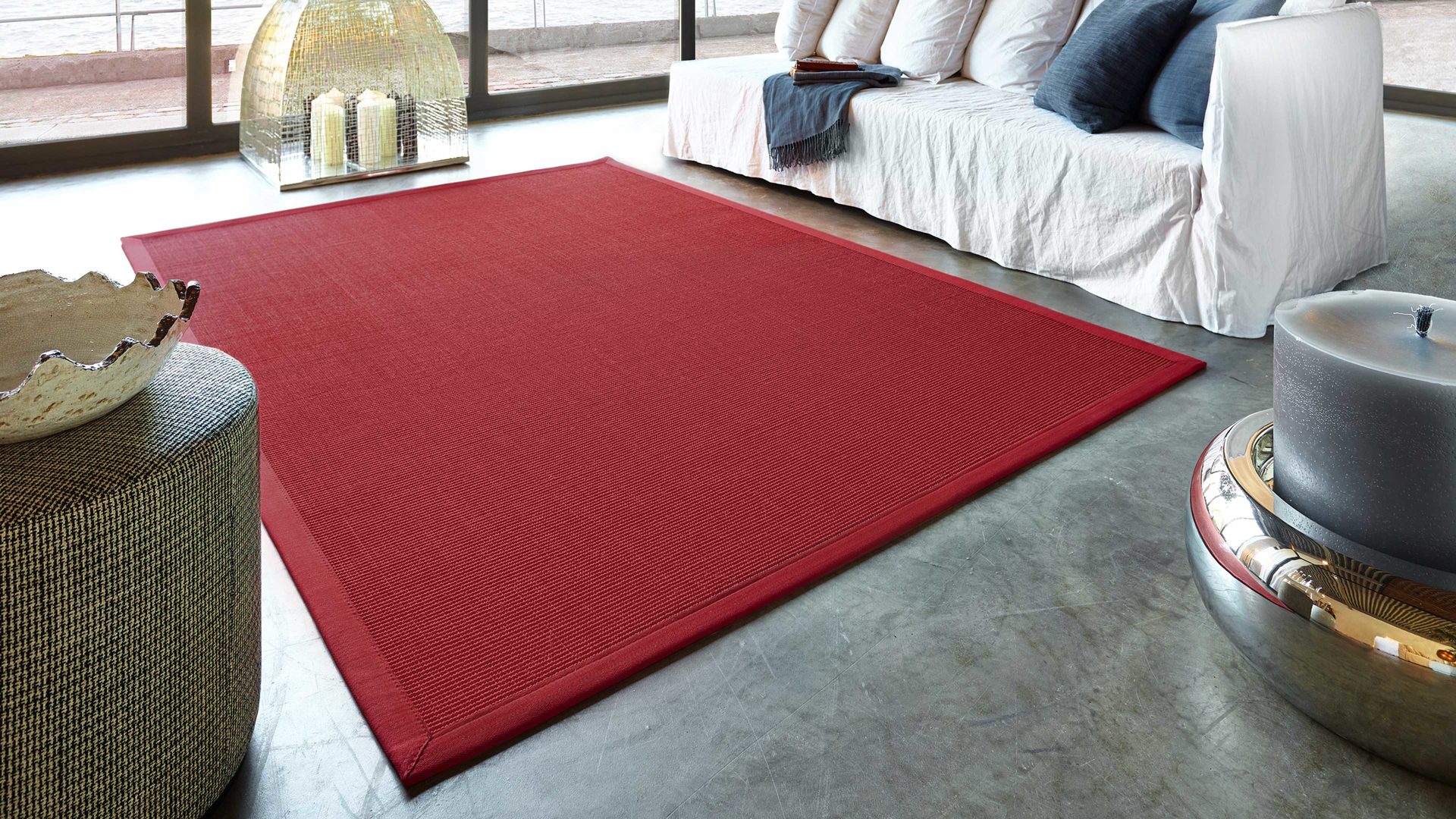 Webteppich Golze | astra aus Naturfaser in Dunkelrot ARMADA Teppich Cancun rubinroter Sisal - ca. 165 x 235 cm