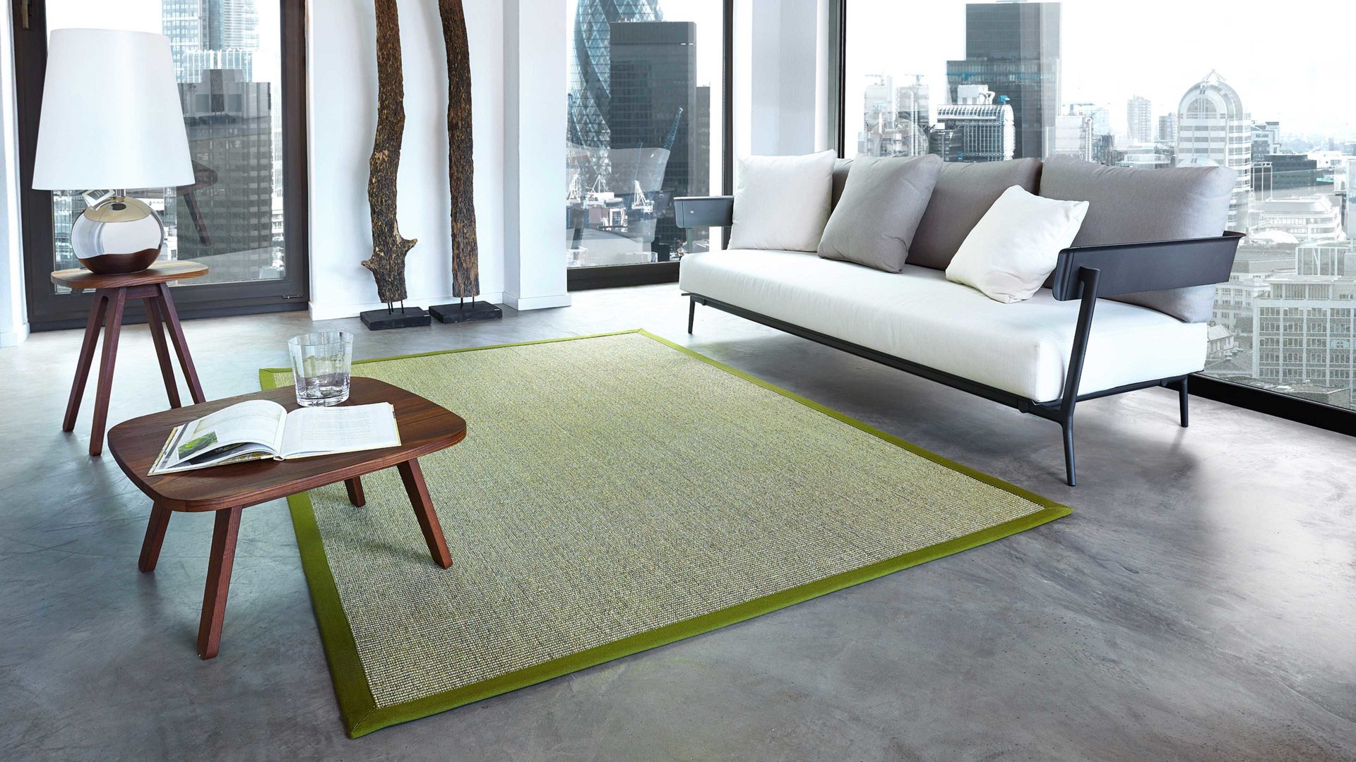 Webteppich Golze | astra aus Naturfaser in Grün ARMADA Teppich Cancun heufarbener Sisal - ca. 140 x 200 cm