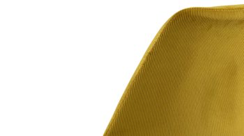 Vierfußstuhl Actona group aus Stoff in Gelb Polsterstuhl Eris gelber Feincord Wind 90 & schwarze Metallfüße