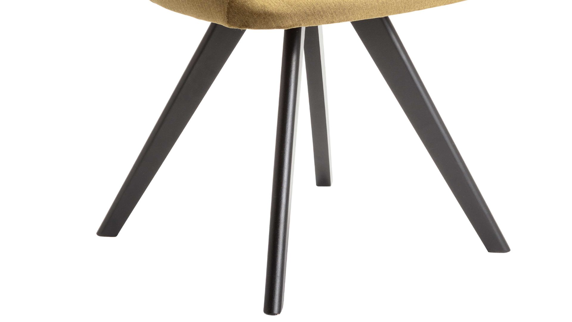 Polsterstuhl Standard furniture factory aus Stoff in Grün Armlehnstuhl Eldar olivgrüner Stoffbezug Monolith 38 & schwarze Holzfüße