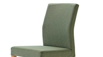 Polsterstuhl Standard furniture factory aus Stoff in Grün Polsterstuhl Skagen mintfarbener Stoffbezug Lars 35 & Eichenholzfüße