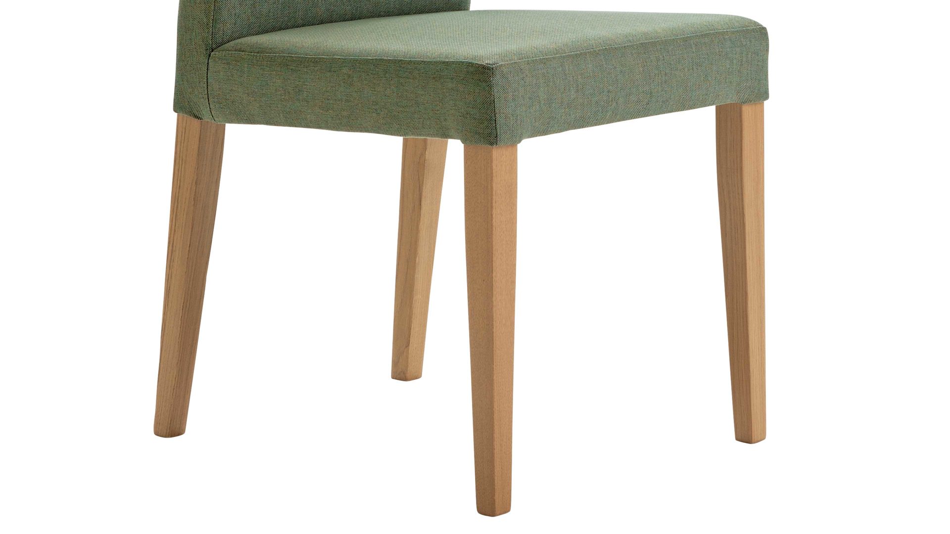 Polsterstuhl Standard furniture factory aus Stoff in Grün Polsterstuhl Skagen mintfarbener Stoffbezug Lars 35 & Eichenholzfüße