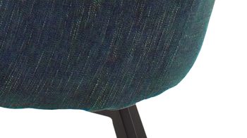 Polsterstuhl Mca furniture aus Stoff in Petrol Armlehnstuhl Sasselo mit Drehfunktion petrolfarbene Chenille & schwarzes Metallgestell
