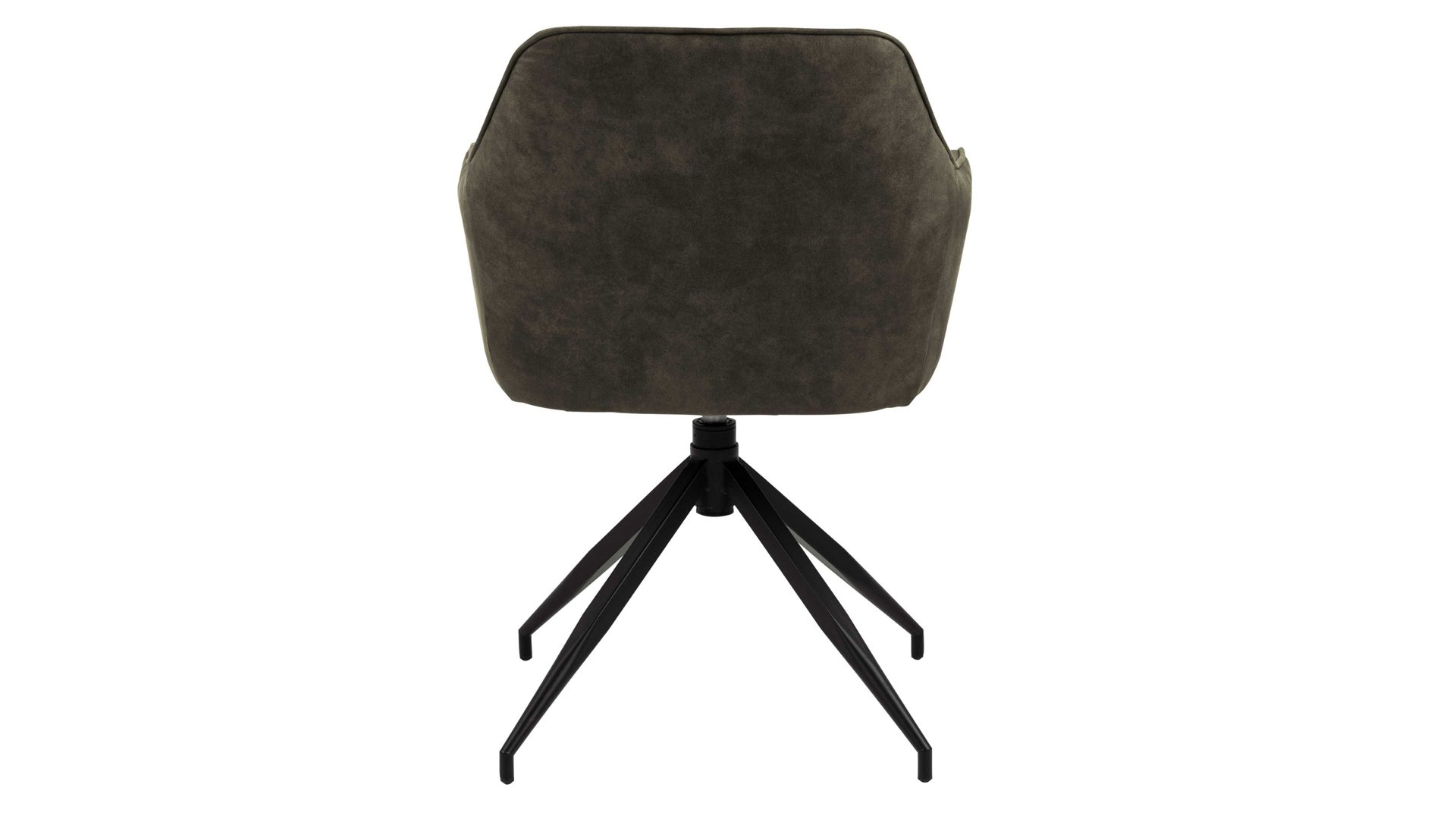 Vierfußstuhl Actona group aus Stoff in Dunkelgrün Armlehnstuhl Brenda mit Drehfunktion olivgrüner Bezug Preston 38 & schwarze Metallfüße