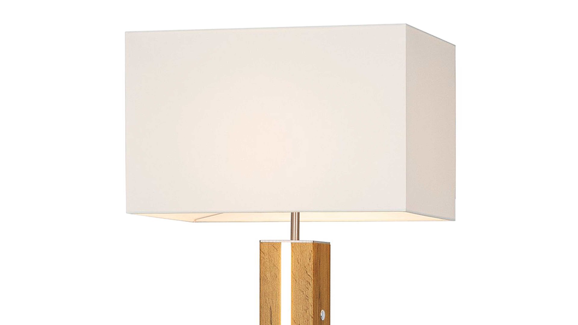Stehleuchte Spot light aus Textil in Weiß SPOT LIGHT Stehleuchte Yaren Eiche & Weiß - Höhe ca. 155 cm