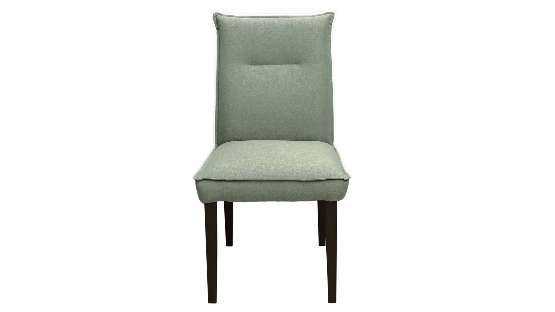 Polsterstuhl Standard furniture factory aus Stoff in Hellgrün Polsterstuhl Bornholm mintgrüner Stoffbezug Lars 35 & schwarze Holzfüße