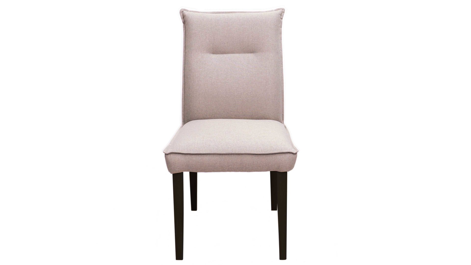 Polsterstuhl Standard furniture factory aus Stoff in Beige Polsterstuhl Bornholm sandfarbener Stoffbezug Lars 62 & schwarze Holzfüße