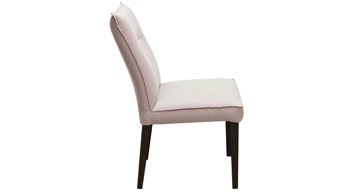 Polsterstuhl Standard furniture factory aus Stoff in Beige Polsterstuhl Bornholm sandfarbener Stoffbezug Lars 62 & schwarze Holzfüße