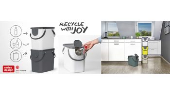 Mülleimer Rotho aus Kunststoff in Grün rotho modulares Recycling Müllsystem Albula Mistelzweiggrün - ca. 25 Liter