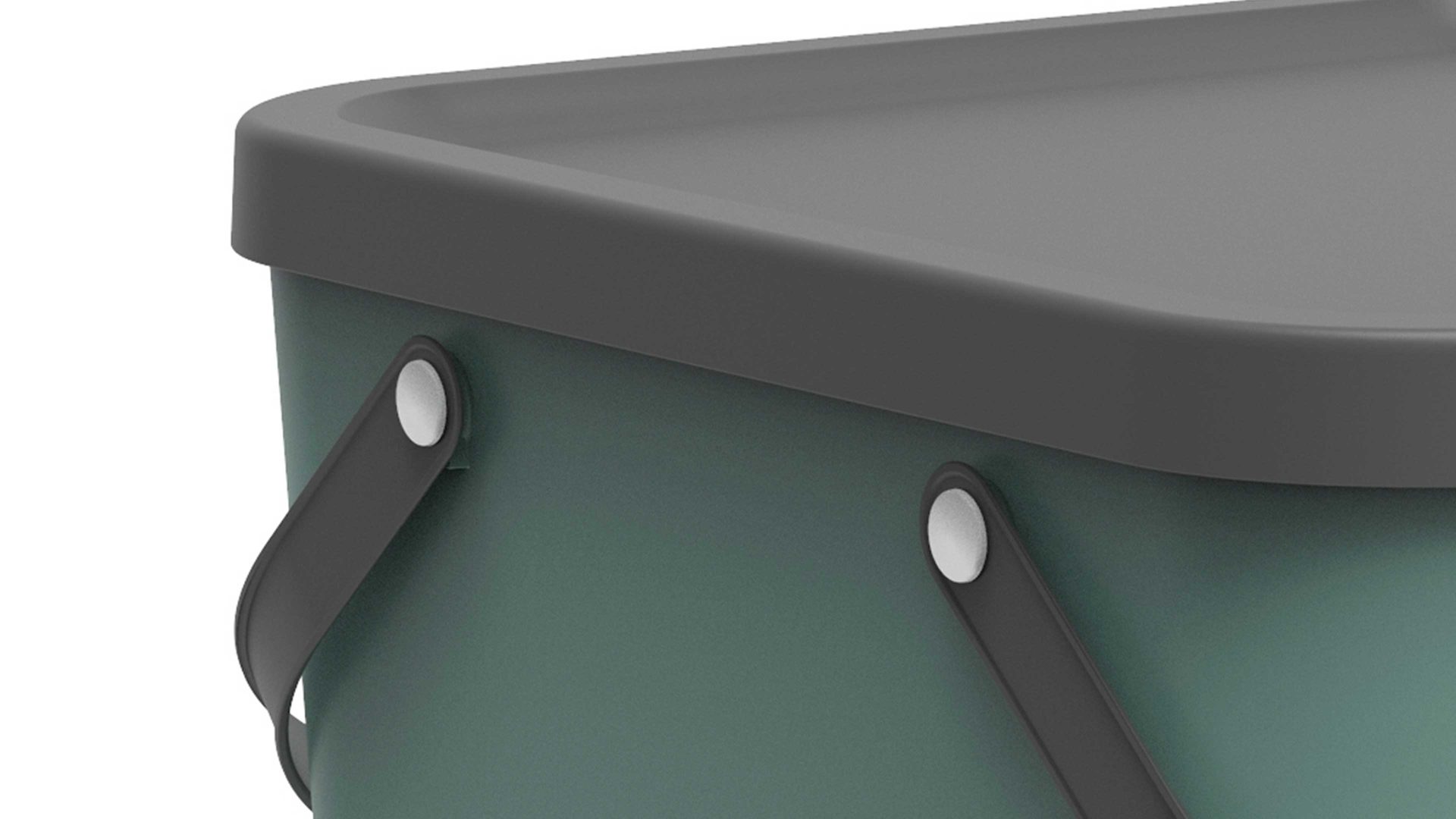 Mülleimer Rotho aus Kunststoff in Grün rotho modulares Recycling Müllsystem Albula Mistelzweiggrün - ca. 40 Liter