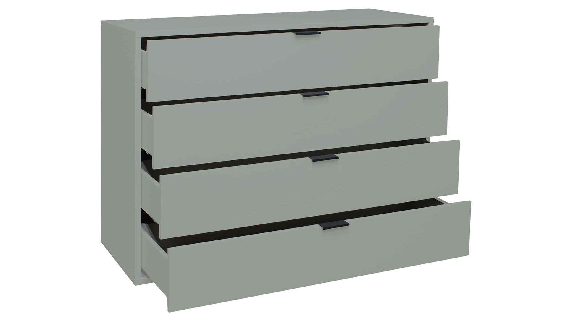 Schubladenkommode Mäusbacher aus Holz in Hellgrün Kommodenserie Bonnie - Schubladenkommode pinengrüner Mattlack - vier Schubladen, Breite ca. 119 cm