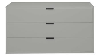 Schubladenkommode Mäusbacher aus Holz in Hellgrau Kommodenserie Bonnie - Schubladenkommode kreidegrauer Mattlack - drei Schubladen, Breite ca. 119 cm