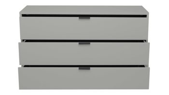 Schubladenkommode Mäusbacher aus Holz in Hellgrau Kommodenserie Bonnie - Schubladenkommode kreidegrauer Mattlack - drei Schubladen, Breite ca. 119 cm