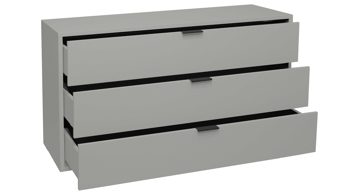 Schubladenkommode Mäusbacher i.i. aus Holz in Hellgrau Kommodenserie Bonnie - Schubladenkommode kreidegrauer Mattlack - drei Schubladen, Breite ca. 119 cm