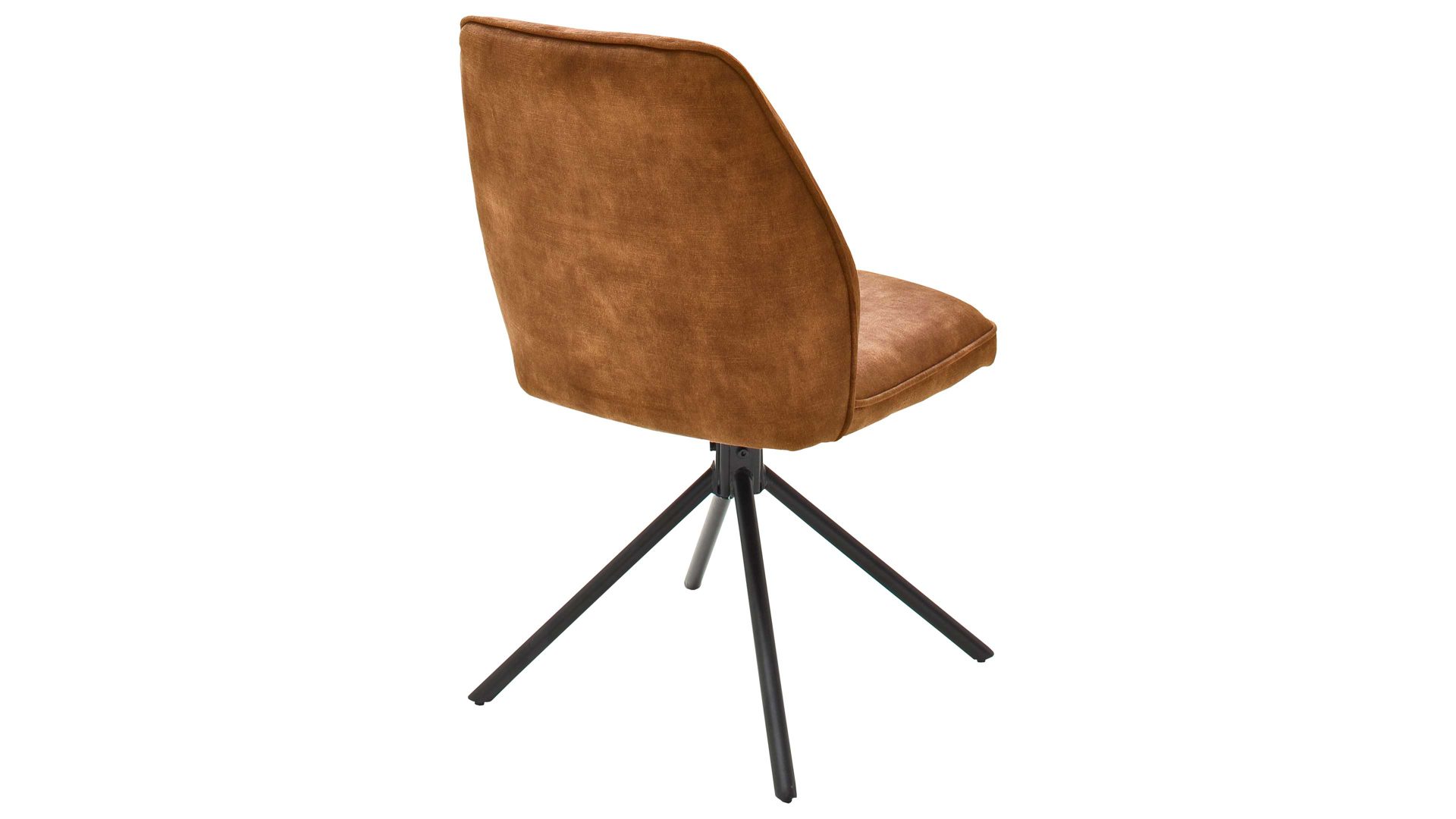 Vierfußstuhl Mca furniture aus Stoff in Orange Polsterstuhl Ottawa mit Funktion Drehfunktion - curryfarbener Velours