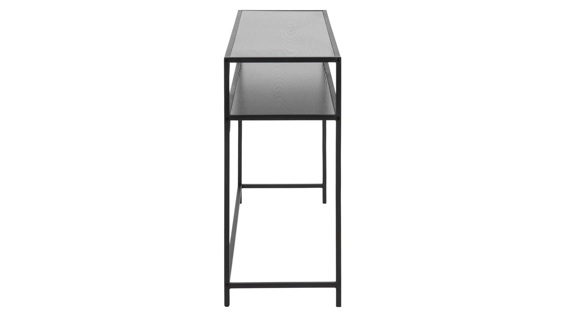 Konsole Actona group aus Holz in Schwarz Konsoltisch Seaford im Industrielook - Beistelltisch Schwarz – Länge ca. 120 cm