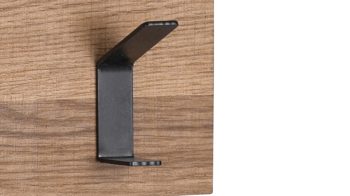 Wandgarderobe M2 kollektion aus Holz in Holzfarben Garderobenleiste Lima Eiche & Schwarz - Länge ca. 70 cm