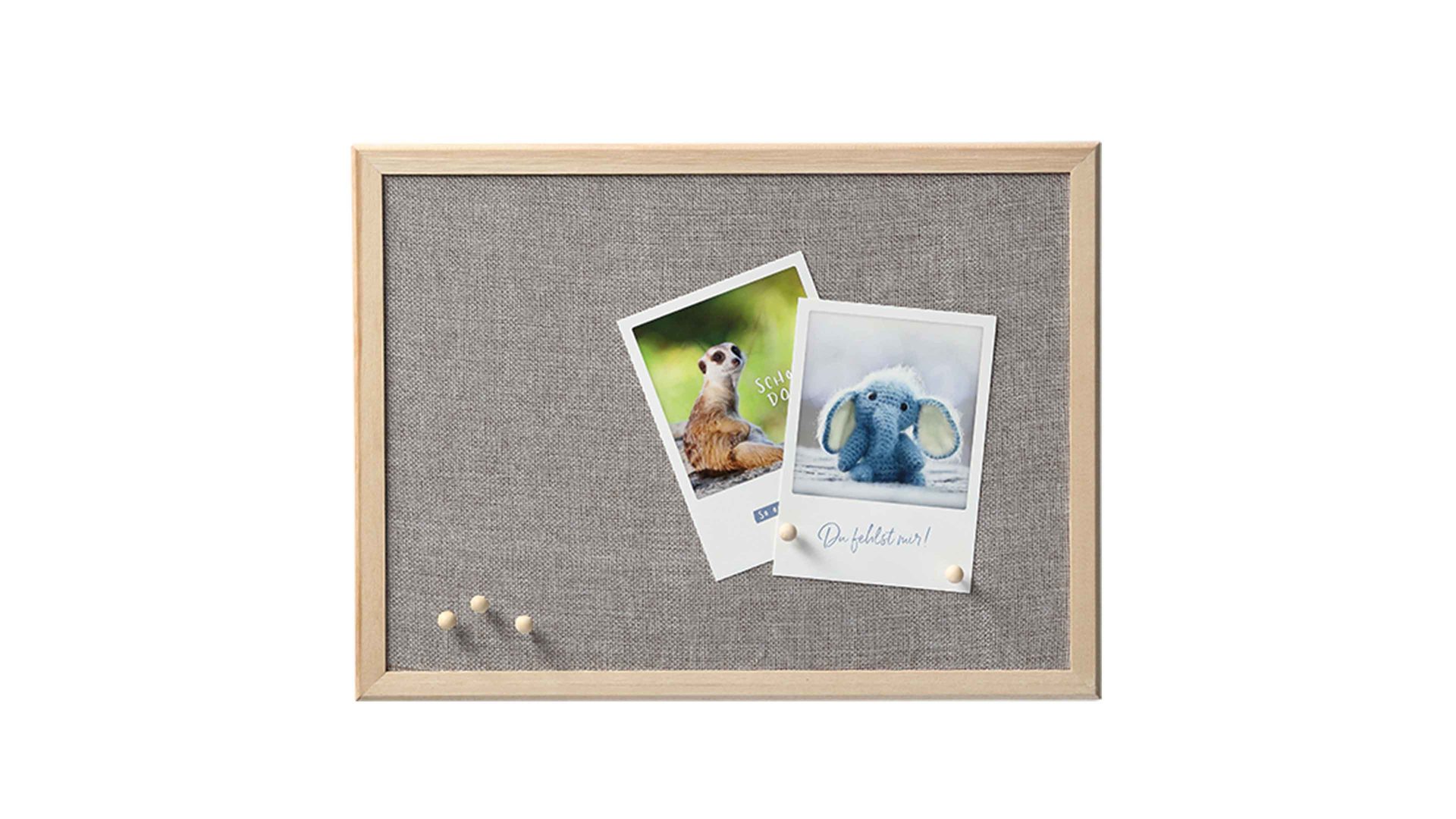 Pinnwand Zeller present aus Stoff in Grau zeller Pinboard Leinen & Kiefer - ca. 30 x 40 cm
