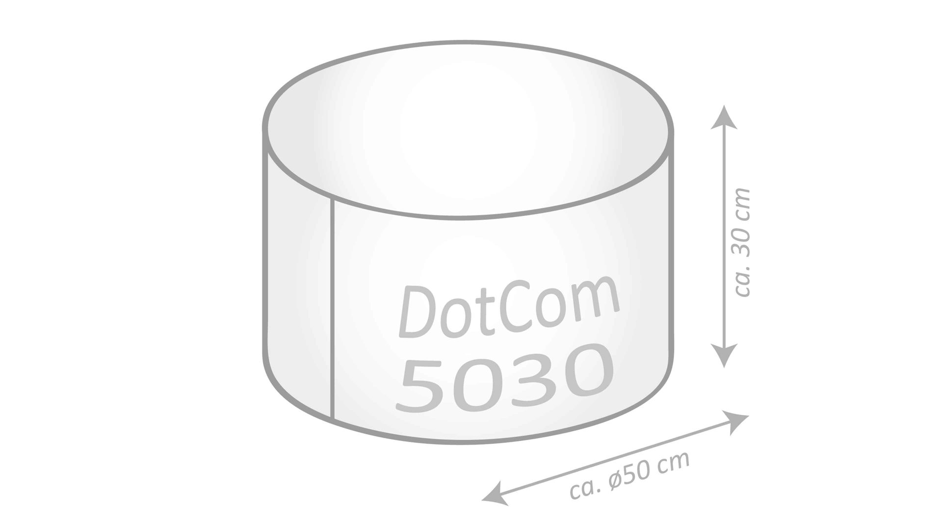 Sitzsack-Hocker Magma sitting point aus Kunstfaser in Jeansblau SITTING POINT Sitzsack-Hocker dotcom scuba® als Kleinmöbel jeansblaue Kunstfaser – Durchmesser ca. 50 cm