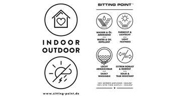 Sitzsack-Hocker Magma sitting point aus Kunstfaser in Braun SITTING POINT Sitzsack-Hocker loft outside als Kleinmöbel braune Outdoor-Kunstfaser – ca. 80 x 80 cm