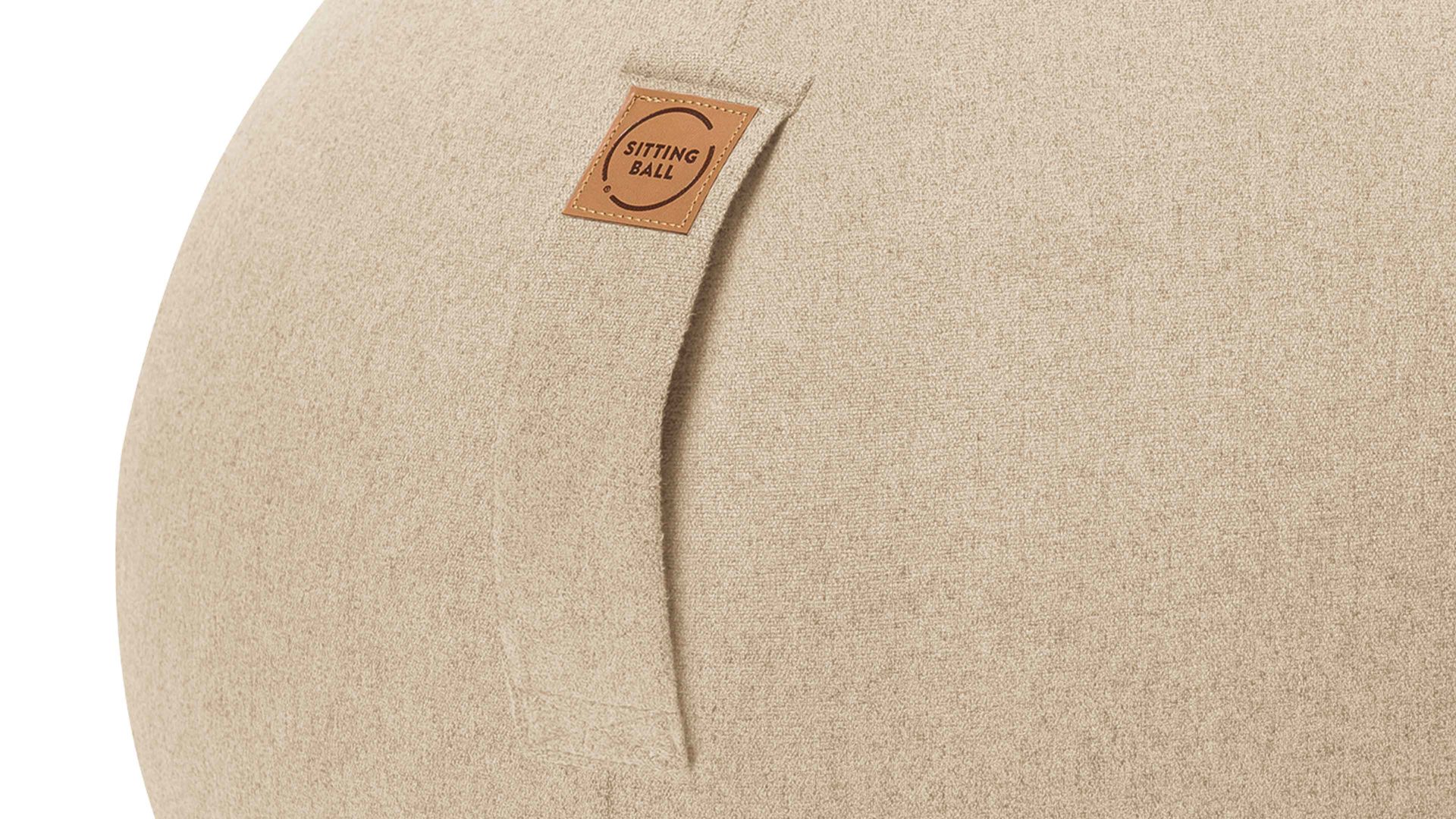 Sitzball Magma sitting point aus Kunstfaser in Beige SITTING BALL® Felt beiger Bezug – Durchmesser ca. 65 cm