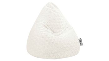 Standard-Sitzsack Magma sitting point aus Kunstfaser in Weiß SITTING POINT Plüsch-Sitzsack Fluffy Hearts L als Sitzmöbel weißer Plüschbezug - ca. 120 Liter