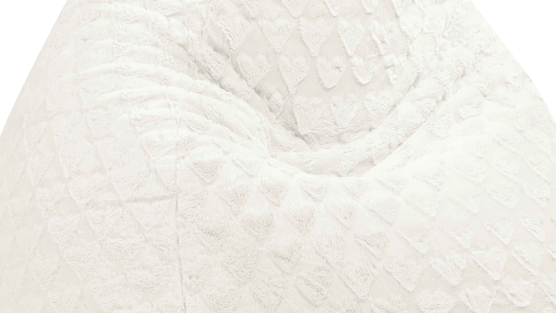 Standard-Sitzsack Magma sitting point aus Kunstfaser in Weiß SITTING POINT Plüsch-Sitzsack Fluffy Hearts L als Sitzmöbel weißer Plüschbezug - ca. 120 Liter