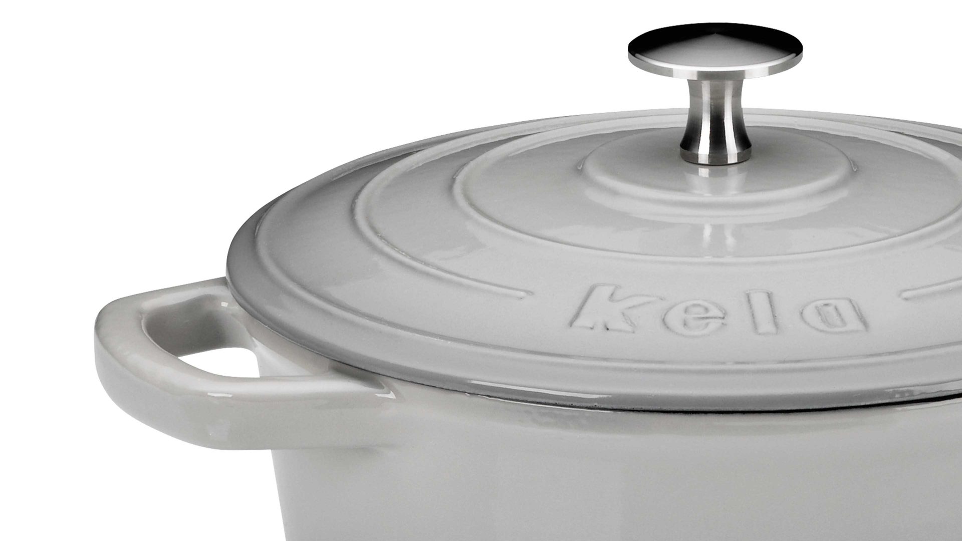 Bräter Kela | keck & lang aus Metall in Hellgrau kela Bräter Calido hellgraues Gusseisen - ca. 2,5 Liter