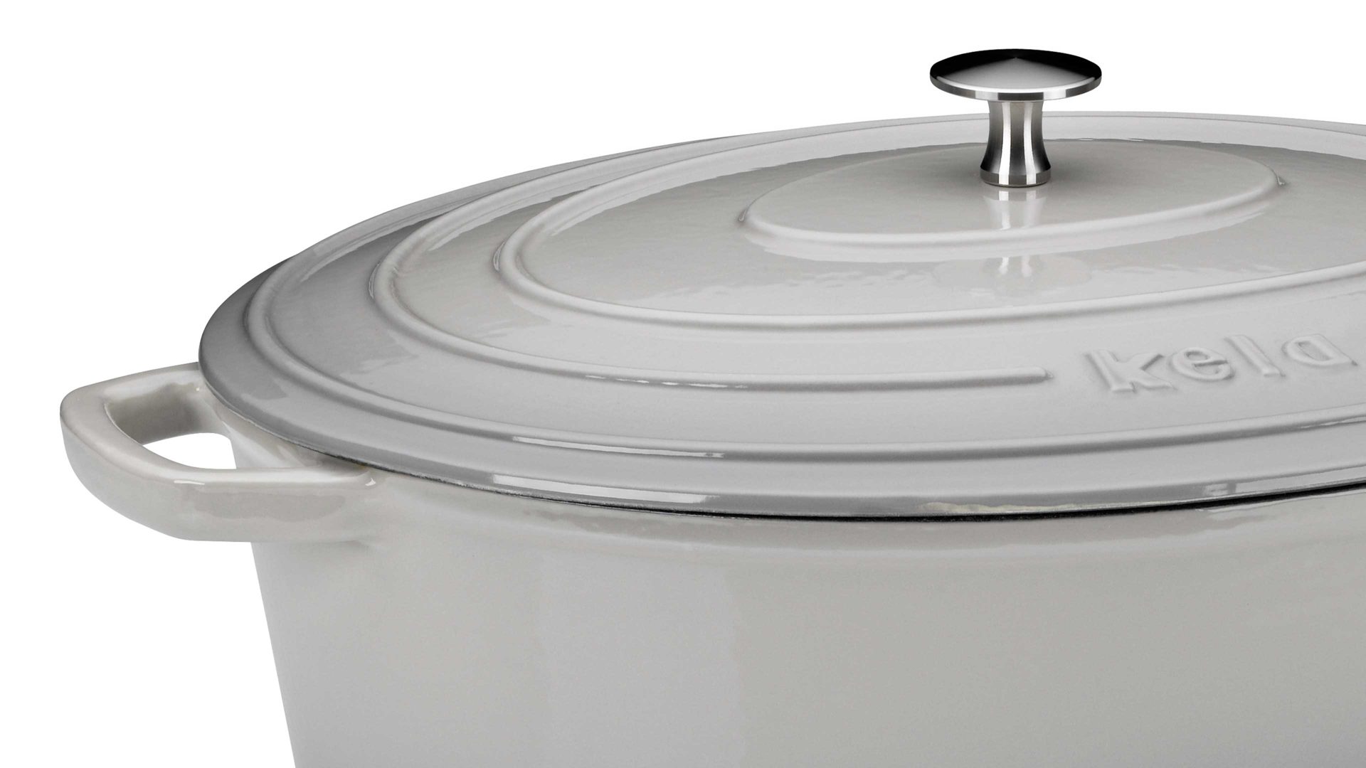 Bräter Kela | keck & lang aus Metall in Hellgrau kela Bräter Calido hellgraues Gusseisen - ca. 9,3 Liter