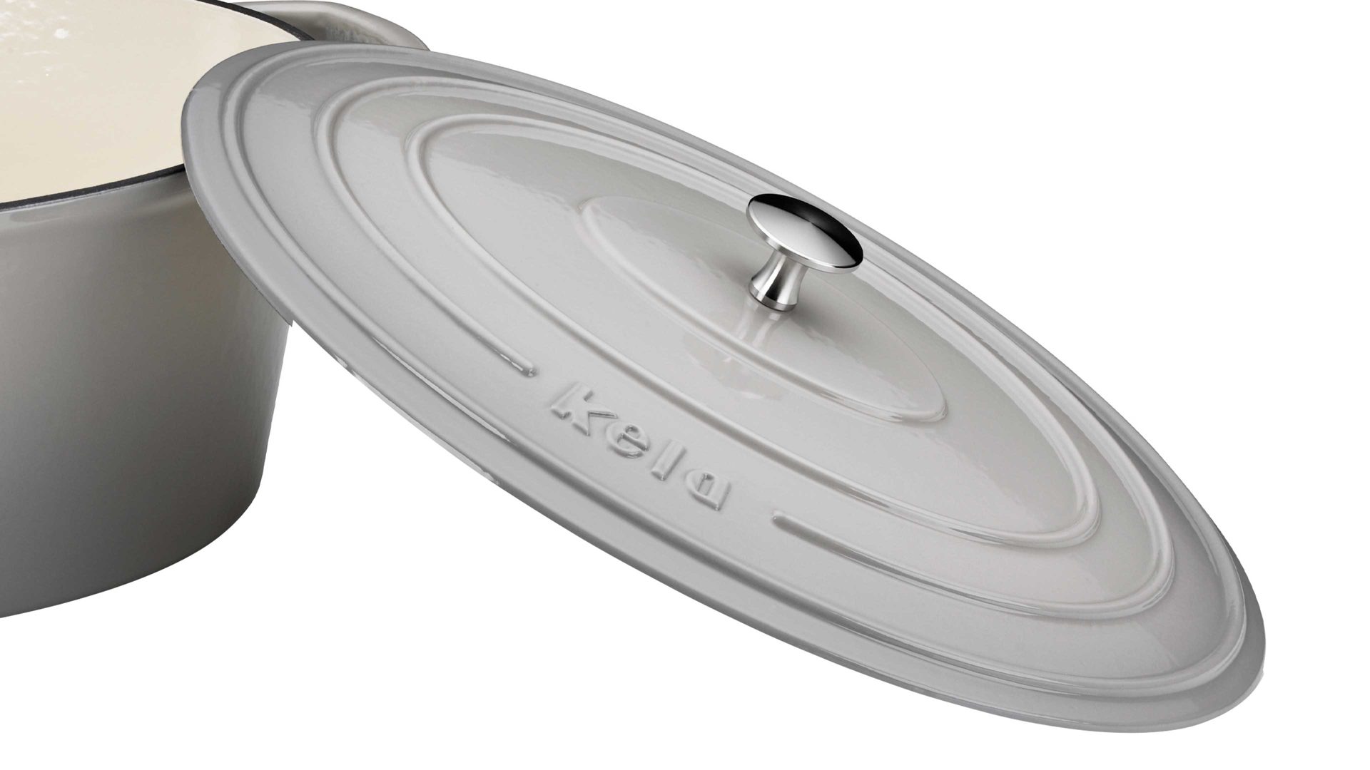 Bräter Kela | keck & lang aus Metall in Hellgrau kela Bräter Calido hellgraues Gusseisen - ca. 9,3 Liter