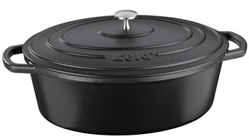 Bräter Kela | keck & lang aus Metall in Schwarz kela Bräter Calido schwarzes Gusseisen - ca. 6 Liter