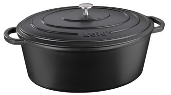 Bräter Kela | keck & lang aus Metall in Schwarz kela Bräter Calido schwarzes Gusseisen - ca. 9,3 Liter