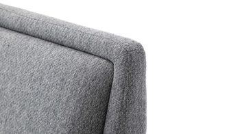 Bettgestell Meise.möbel aus Stoff in Grau Polsterbettgestell Frieda mit Bettkasten grauer Bezug Stelar 92 & schwarze Holzfüße - Liegefläche ca. 180 x 200 cm