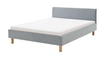 Bettgestell Meise.möbel aus Stoff in Blau Polsterbettgestell Lena eisblauer Bezug Sawana Nr. 72 & Holzfüße - Liegefläche ca. 120 x 200 cm