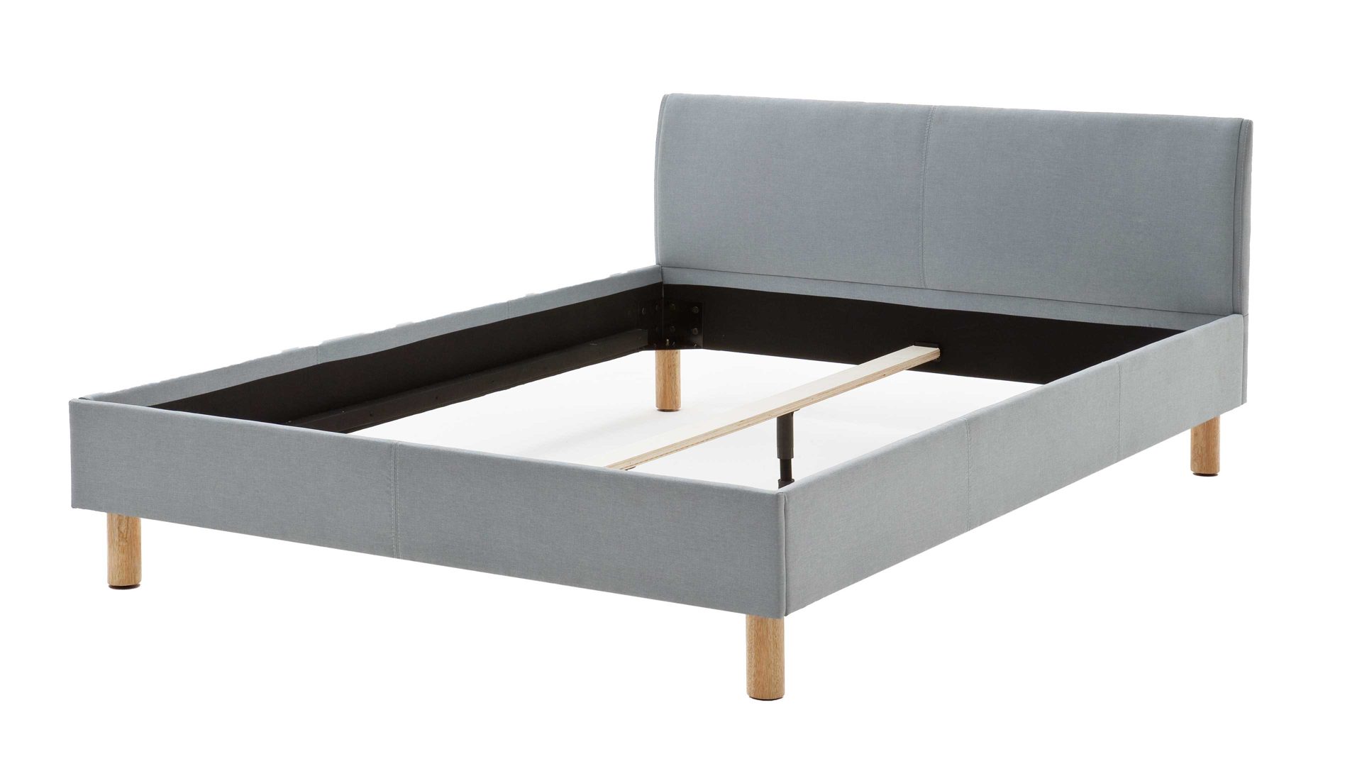 Bettgestell Meise.möbel aus Stoff in Blau Polsterbettgestell Lena eisblauer Bezug Sawana Nr. 72 & Holzfüße - Liegefläche ca. 140 x 200 cm