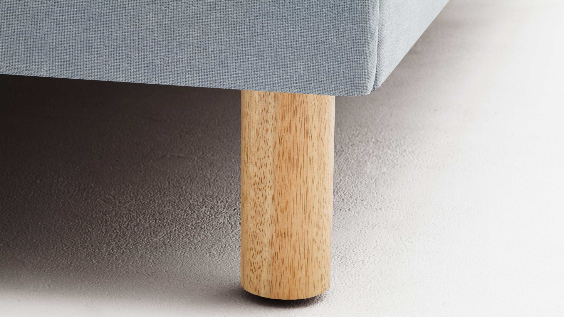 Bettgestell Meise.möbel aus Stoff in Blau Polsterbettgestell Lena eisblauer Bezug Sawana Nr. 72 & Holzfüße - Liegefläche ca. 140 x 200 cm