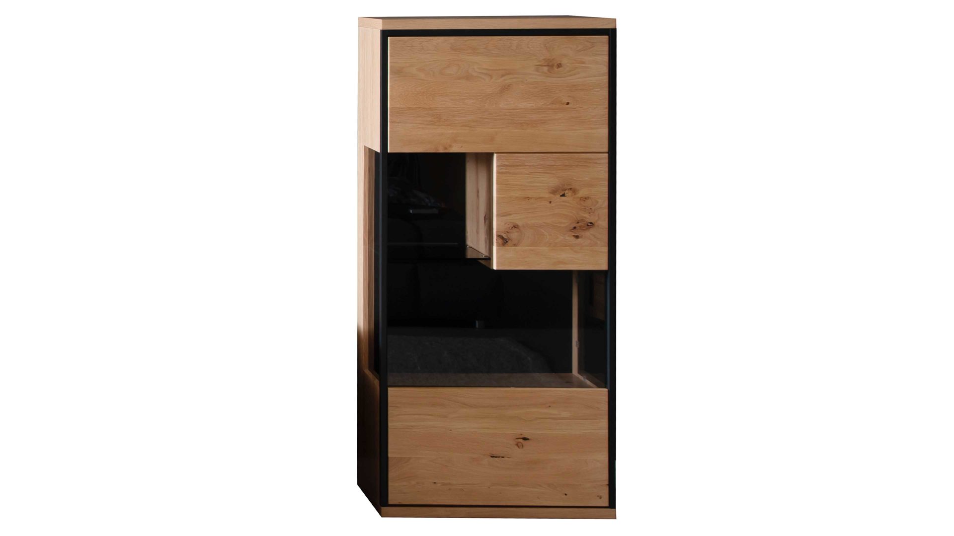 Highboard Mca direkt aus Holz in Holzfarben Wohnprogramm Bari - Highboard Asteiche Bianco – eine Türe, Breite ca. 68 cm