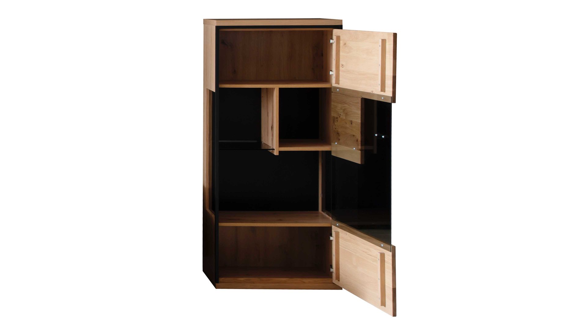 Highboard Mca furniture aus Holz in Holzfarben Wohnprogramm Bari - Highboard Asteiche Bianco – eine Türe, Breite ca. 68 cm