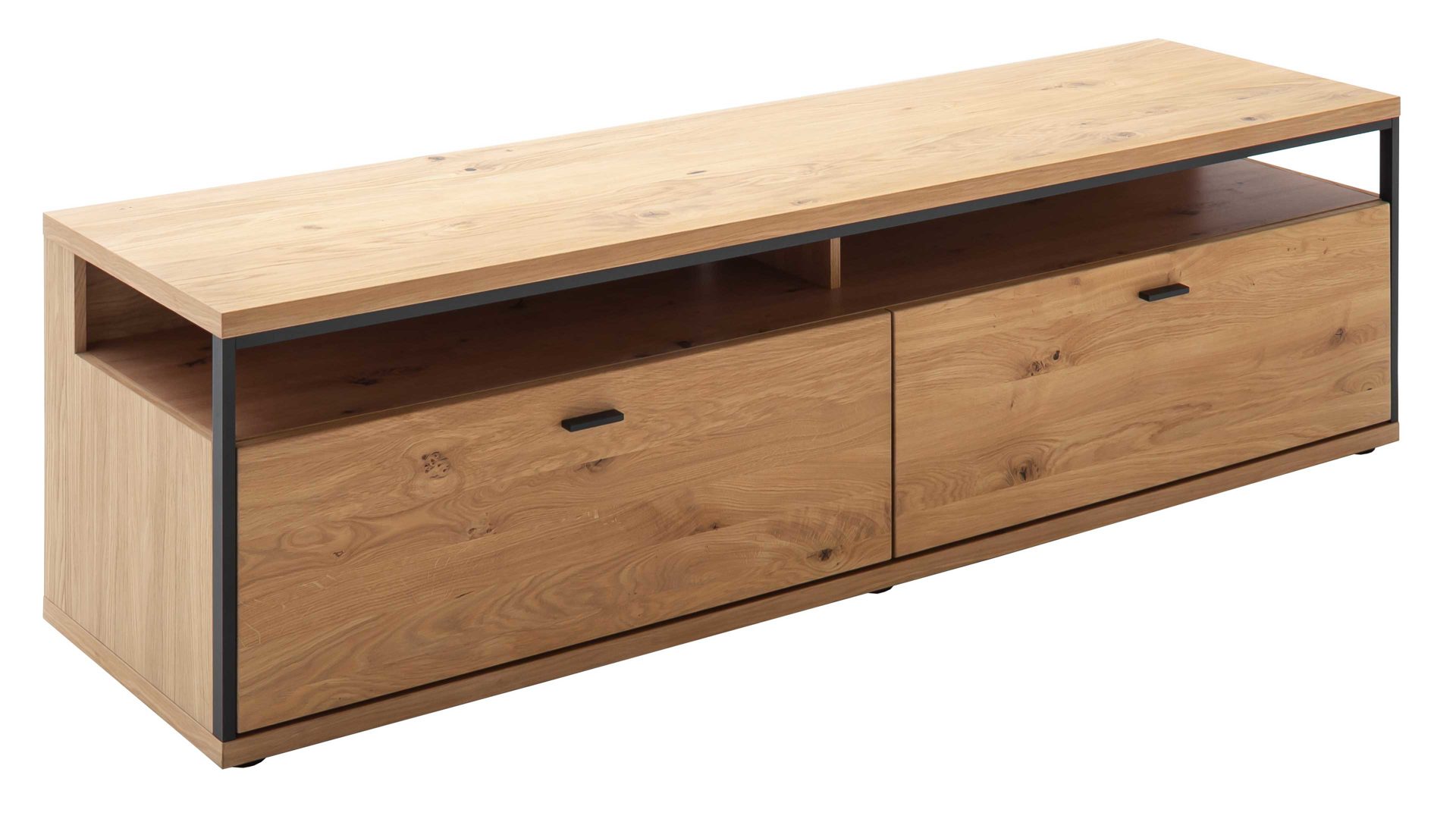 Lowboard Mca direkt aus Holz in Holzfarben Wohnprogramm Bari - Lowboard Asteiche Bianco – zwei Schubladen, Länge ca. 183 cm