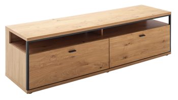 Lowboard Mca direkt aus Holz in Holzfarben Wohnprogramm Bari - Lowboard Asteiche Bianco – zwei Schubladen, Länge ca. 183 cm
