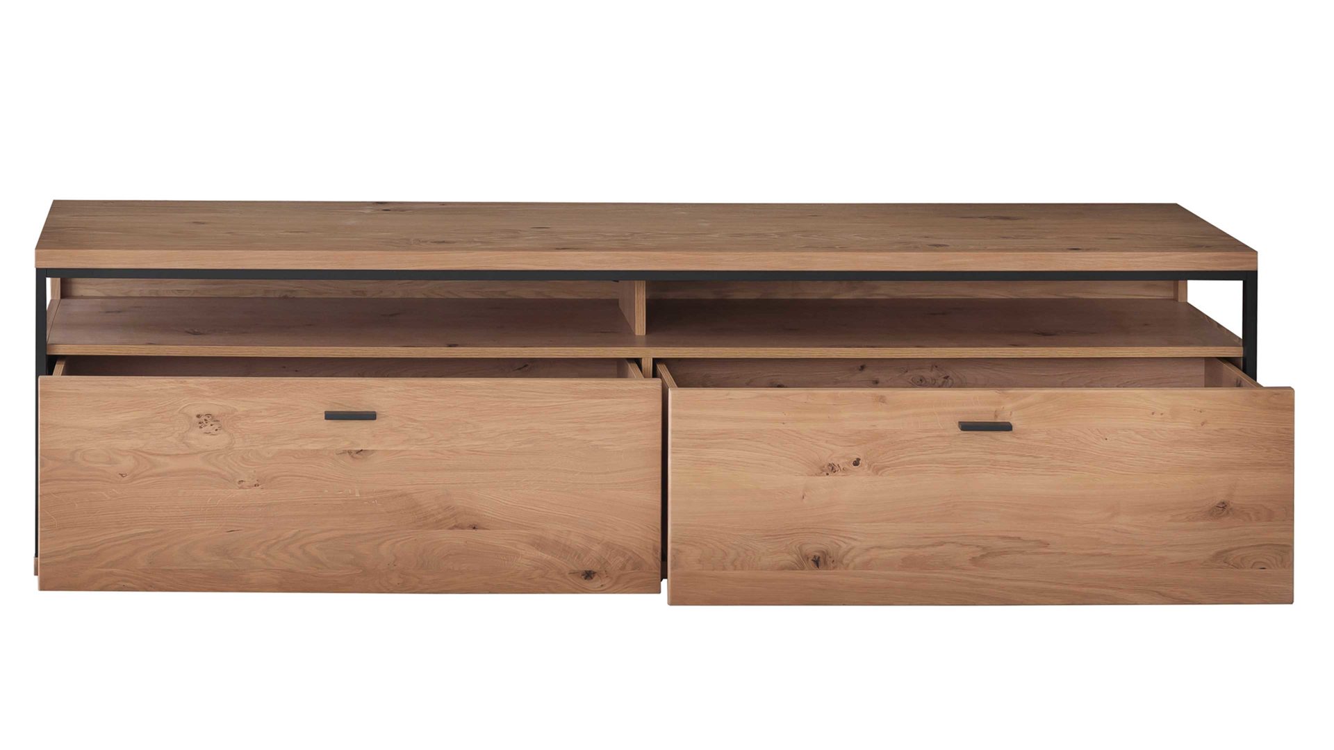 Lowboard Mca direkt aus Holz in Holzfarben Wohnprogramm Bari - Lowboard Asteiche Bianco – zwei Schubladen, Länge ca. 183 cm