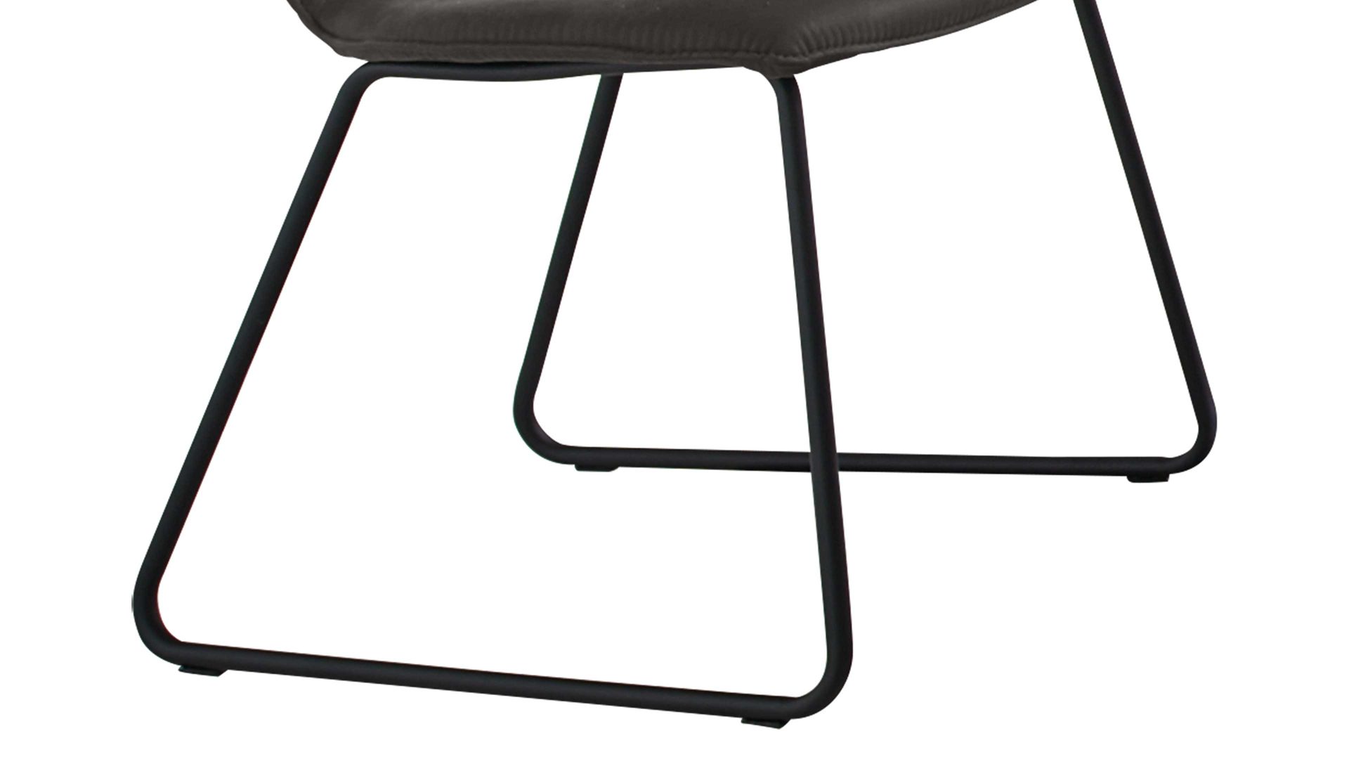 Polsterstuhl Niehoff sitzmoebel aus Stoff in Anthrazit NIEHOFF SITZMÖBEL Polsterstuhl Milton anthrazitfarbene Mikrofaser Aberdeen & schwarzes Eisengestell