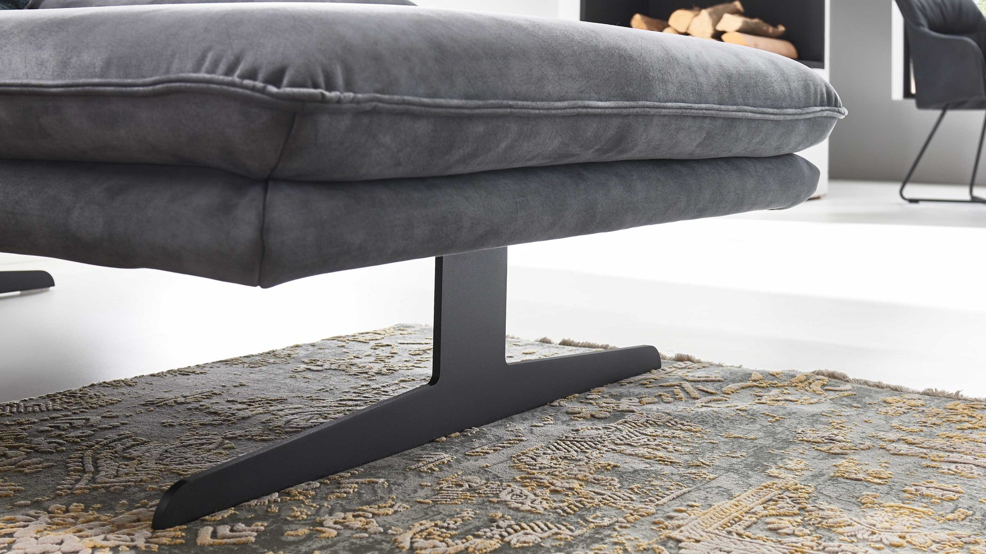 Ecksofa W.schillig i. i. aus Stoff in Dunkelgrau W.SCHILLIG Polsterserie Broadway - Ecksofa elephantgrauer Bezug V52 23 - Stellfläche ca. 291 x 164 cm