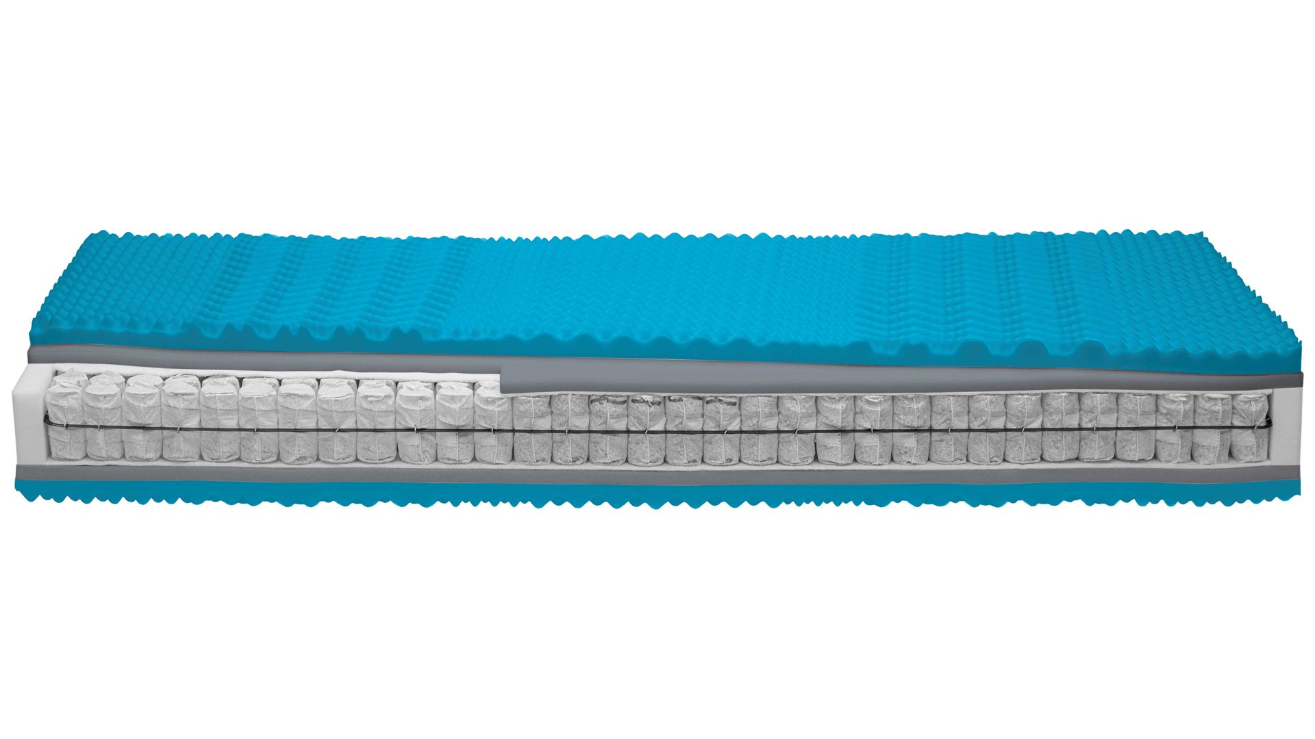 Federkernmatratze comfortmaster besser sitzen, liegen, leben aus Stoff in Weiß Comfortmaster Matratze Exklusiv T H3, Taschenfederkern – Liegefläche ca. 180 x 220 cm