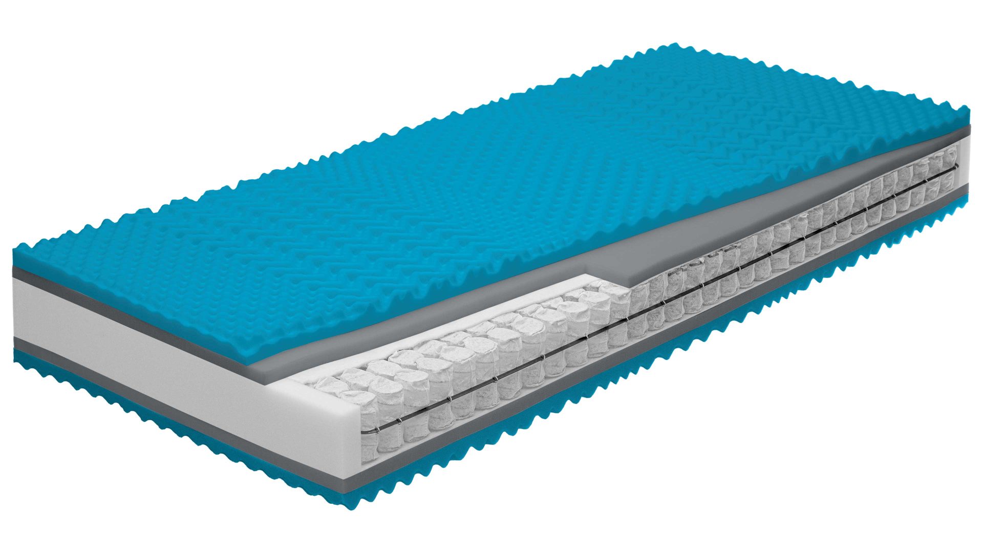 Federkernmatratze comfortmaster besser sitzen, liegen, leben aus Stoff in Weiß Comfortmaster Matratze Exklusiv T H3, Taschenfederkern – Liegefläche ca. 100 x 200 cm