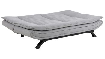 Schlafsofa Actona group aus Stoff in Hellgrau Schlafsofa Faith - Schlafcouch als vielseitiges Polstermöbel hellgrauer Stoffbezug Enjoy 21 & mattschwarzes Gestell