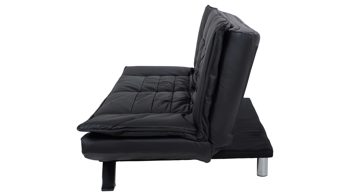 Schlafsofa Actona group aus Stoff in Schwarz Schlafsofa Faith - Schlafcouch als vielseitiges Polstermöbel schwarzes Kunstleder & Chromfüße