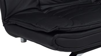 Schlafsofa Actona group aus Stoff in Schwarz Schlafsofa Faith - Schlafcouch als vielseitiges Polstermöbel schwarzes Kunstleder & Chromfüße