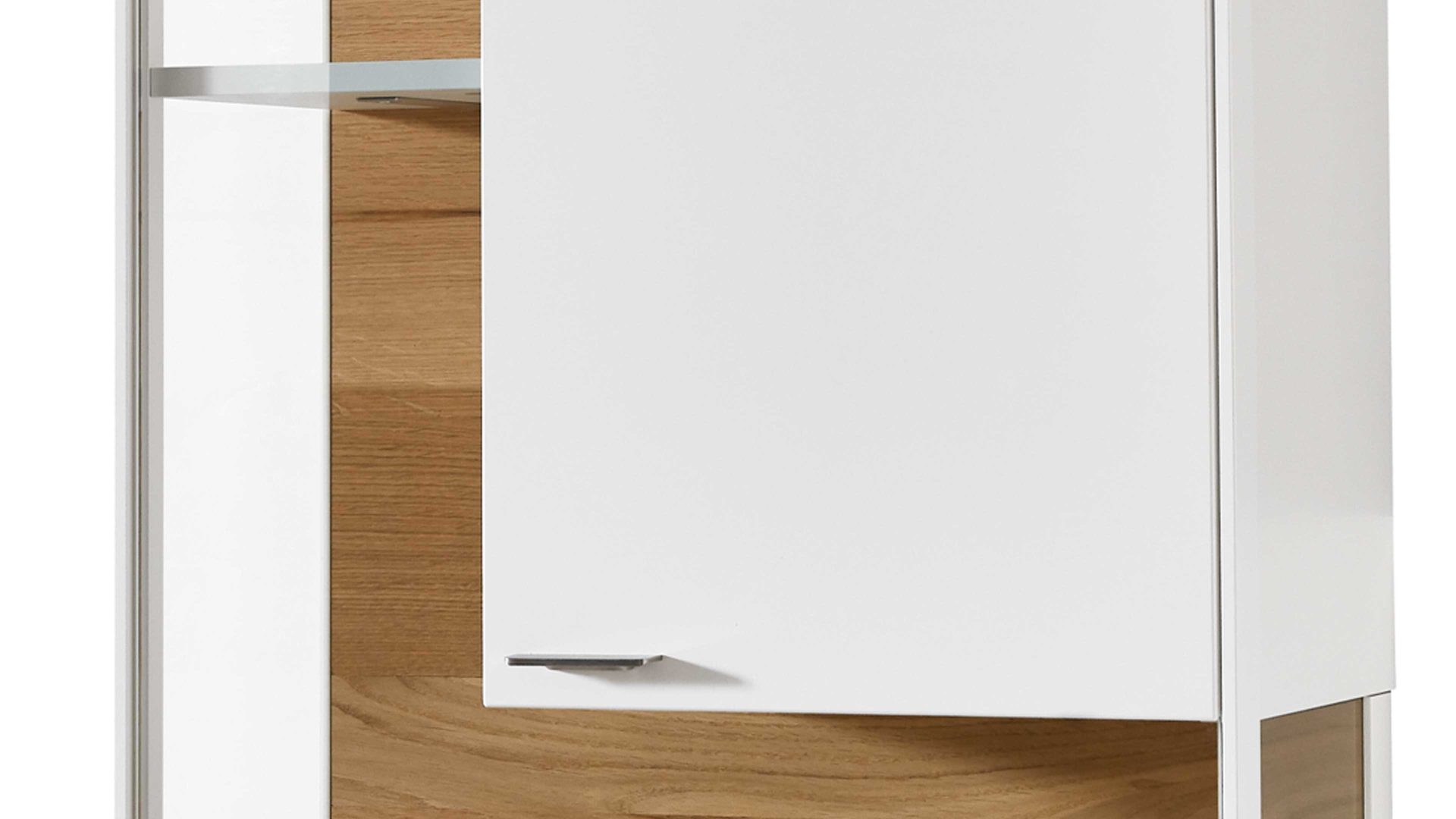 Vitrine Venjakob aus Kunststoff in Weiß VENJAKOB Wohnprogramm Sentino 3000 - Hängevitrine kristallweiße matte Lackoberflächen – ca. 62 x 139 x 33 cm