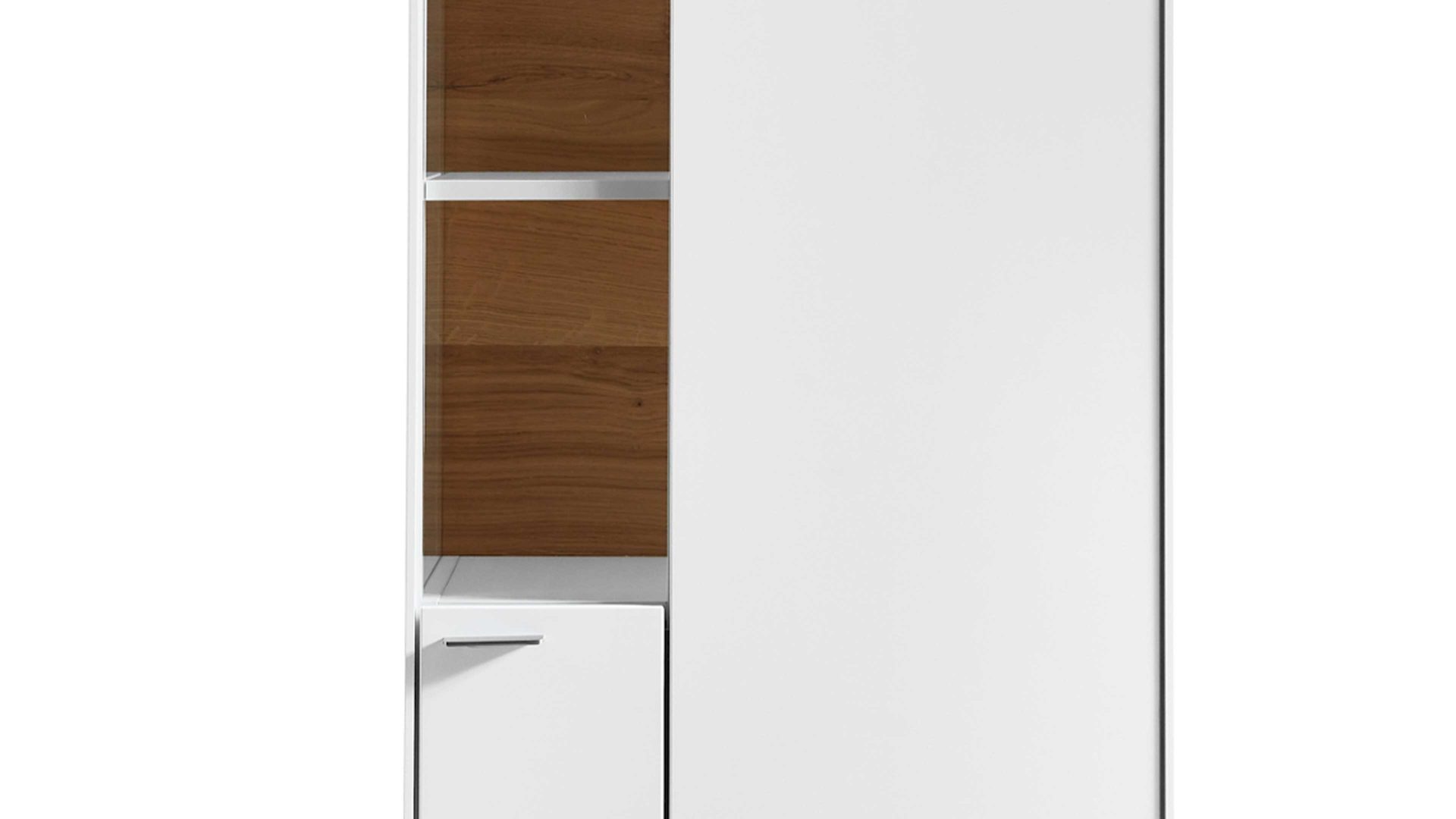 Vitrine Venjakob aus Kunststoff in Weiß VENJAKOB Wohnprogramm Sentino 3000 - Vitrine kristallweiße matte Lackoberflächen – ca. 62 x 207 x 43 cm